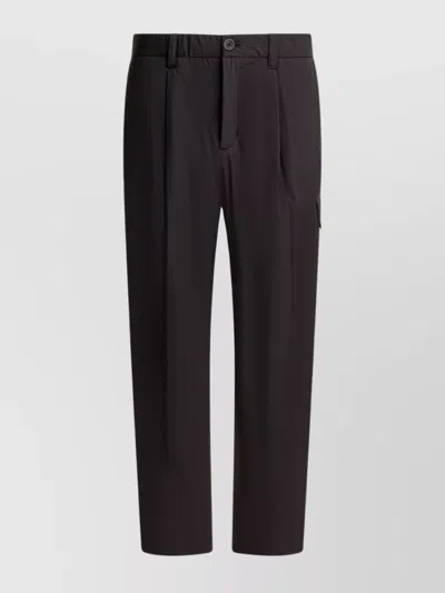 Herno Utility Trousers With Elastic Waistband And Pockets In Black