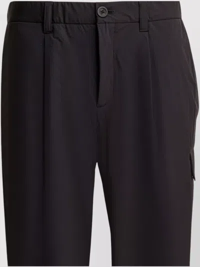 Herno Utility Trousers With Elastic Waistband And Pockets In Black
