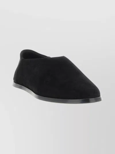 Fear Of God Suede Slip On Flat Sole Loafers In Black