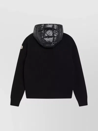 Moncler Quilted Shell-panelled Virgin Wool And Cashmere-blend Down Jacket In Black