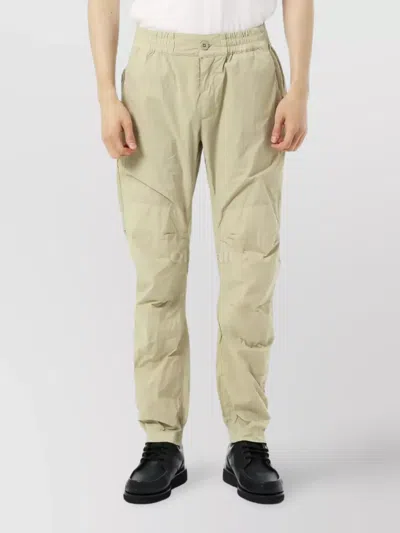 Ten C Lightweight Straight Leg Trousers Side Pockets In Green