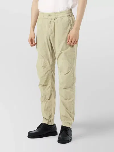 Ten C Lightweight Straight Leg Trousers Side Pockets In Green