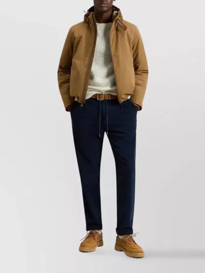 Woolrich Padded Brown Jacket With Adjustable Hood In Multi