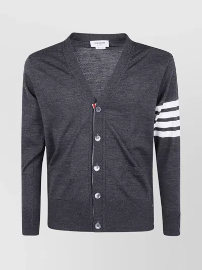 Thom Browne Classic V Neck Cardigan In Fine Merino Wool With 4 Bar Stripes Clothing In Animal Print