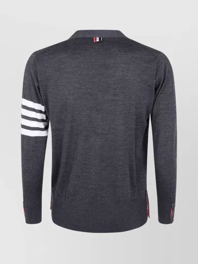 Thom Browne Classic V Neck Cardigan In Fine Merino Wool With 4 Bar Stripes Clothing In Animal Print