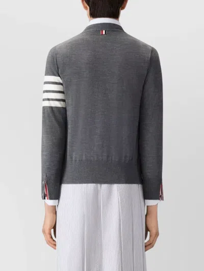 Thom Browne Classic V Neck Cardigan In Fine Merino Wool With 4 Bar Stripes Clothing In Multi