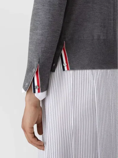 Thom Browne Classic V Neck Cardigan In Fine Merino Wool With 4 Bar Stripes Clothing In Multi