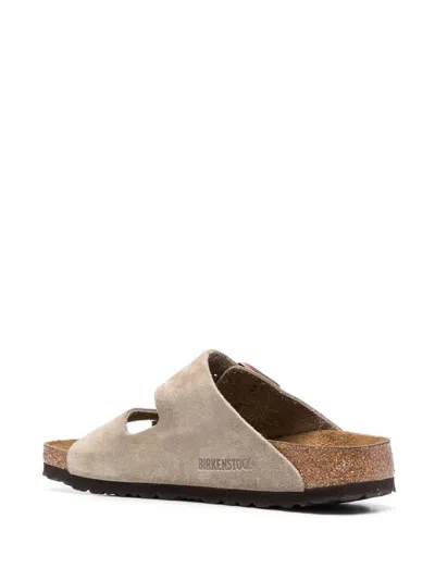 Birkenstock Arizona Suede Leather Sandals In Neutral
