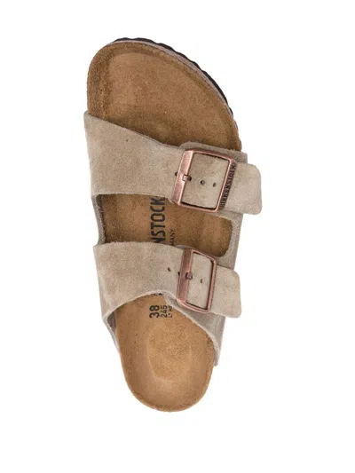Birkenstock Arizona Suede Leather Sandals In Neutral