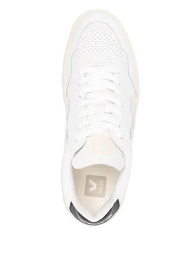Veja V-90 Ot White Silver Black Sneakers In White