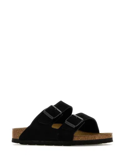 Birkenstock Arizona Suede Sandals With Buckled-straps In Black