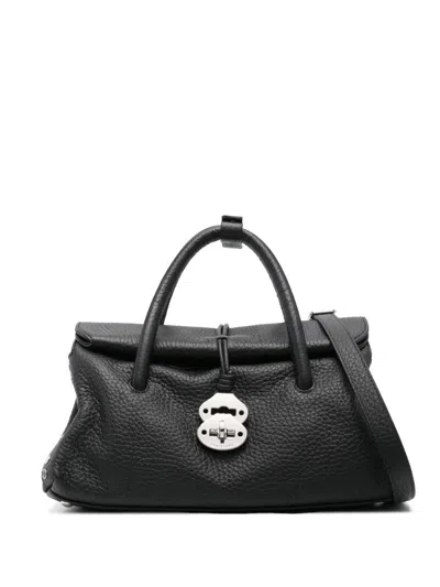 Zanellato Dotta Centauro Small Leather Handbag In Black