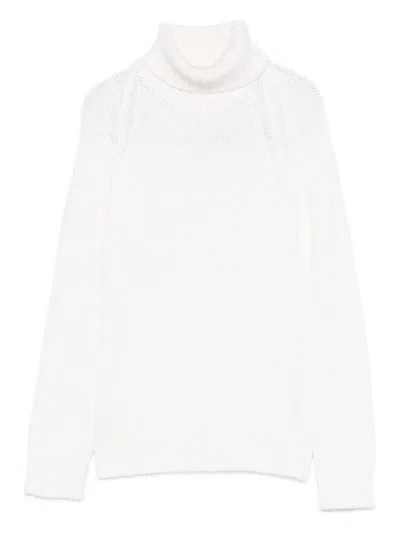 Base Wool Turtle-neck Jumper In White
