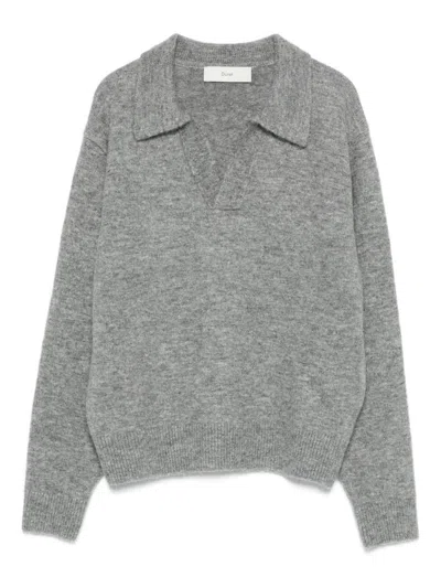 Dunst V-neck Polo-collar Sweater In Gray