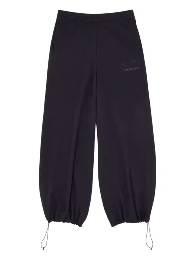 Mm6 Maison Margiela Relaxed Fit Trousers Drawstring Hem In Black