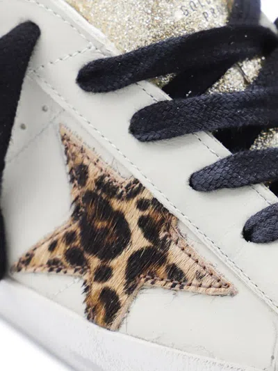 Golden Goose Super-star Leather Sneakers In Animal Print