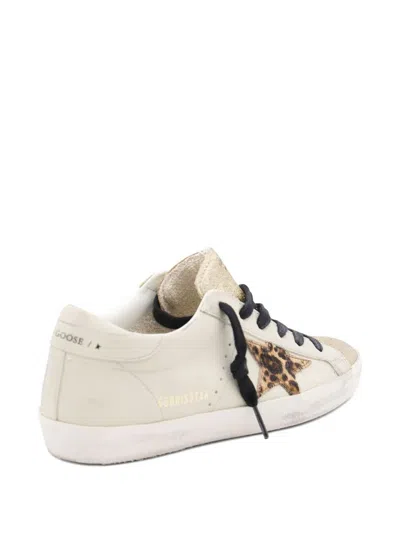 Golden Goose Super-star Leather Sneakers In Animal Print