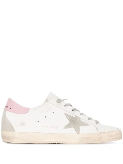Golden Goose Super-star Leather Upper And Heel Suede Star And Spur Cream Sole In Multi