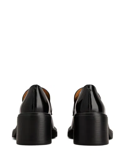 Tod's Block Heel Round Toe Loafers With Hardware In Black