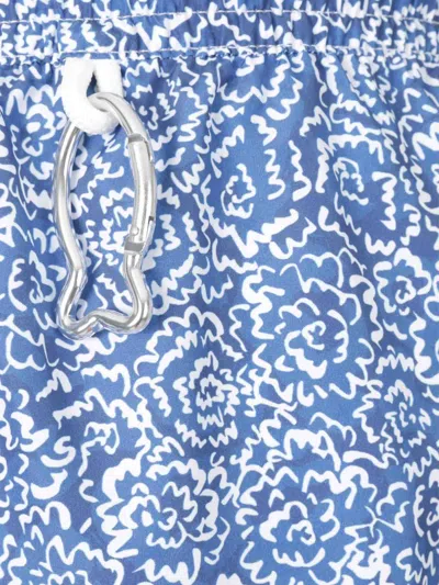 Fedeli Floral Print Swimsuit In Blue