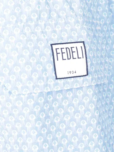 Fedeli Jellyfish Print Swimsuit In Blue