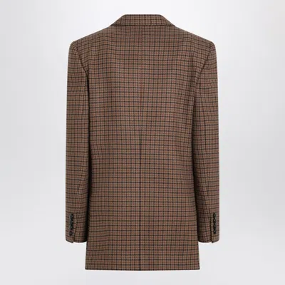 Chloé Houndstooth Double-breasted Blazer Notched Lapels In Animal Print