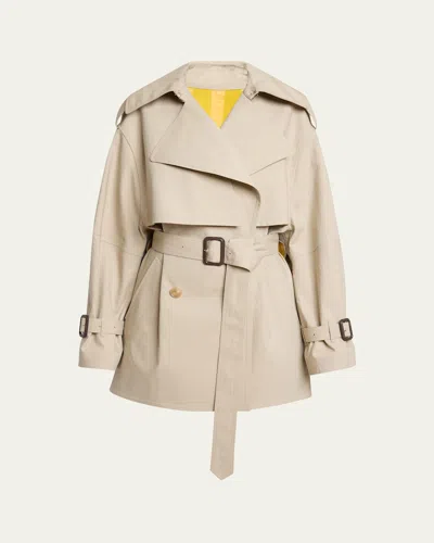 Givenchy Belted Short Cocoon Trench Coat In Animal Print