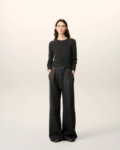 Ami Alexandre Mattiussi Black Wool Zipped Trousers Grey In Multi