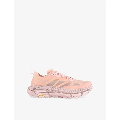 Hoka Womens Rose Tea Mafate Speed 4 Mesh Trainers Eur 39 / 6 Uk In Pink