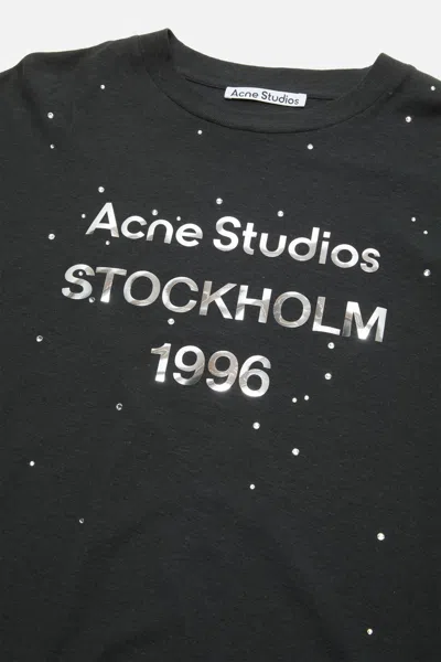 Acne Studios Logo Long Sleeve Crewneck T-shirt In Black
