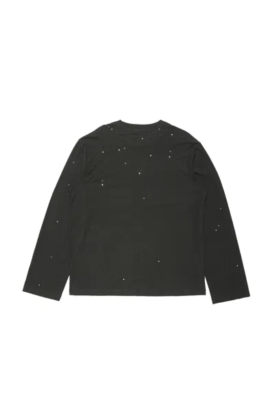 Acne Studios Logo Long Sleeve Crewneck T-shirt In Black