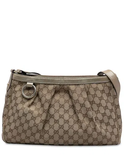 Pre-owned Gucci 2016-2025 Gg Canvas Sukey Crossbody Bag In Brown