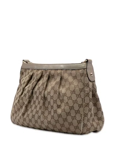 Pre-owned Gucci 2016-2025 Gg Canvas Sukey Crossbody Bag In Brown