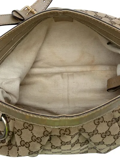 Pre-owned Gucci 2016-2025 Gg Canvas Sukey Crossbody Bag In Brown