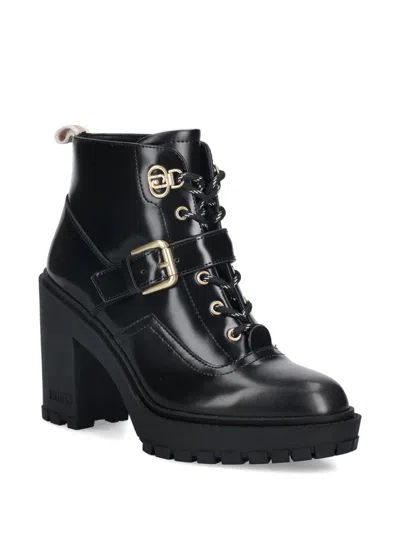 Liu •jo 100mm Leather Ankle Boots In Black