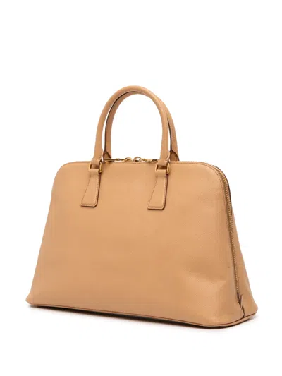 Pre-owned Prada 2013-2025 Large Saffiano Lux Promenade Satchel In Brown