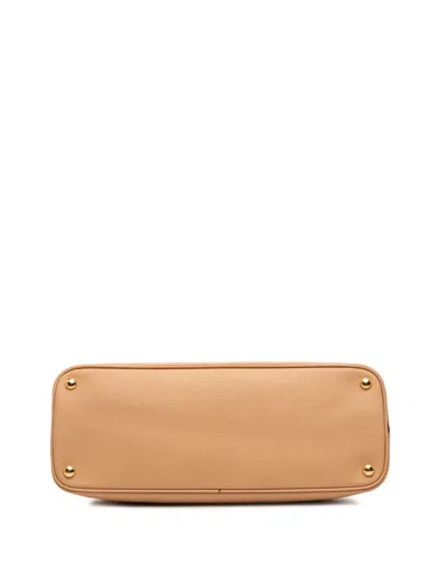 Pre-owned Prada 2013-2025 Large Saffiano Lux Promenade Satchel In Brown