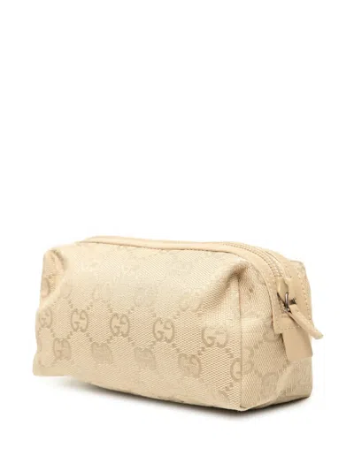 Pre-owned Gucci 2000-2015 Gg Canvas Pouch In Brown