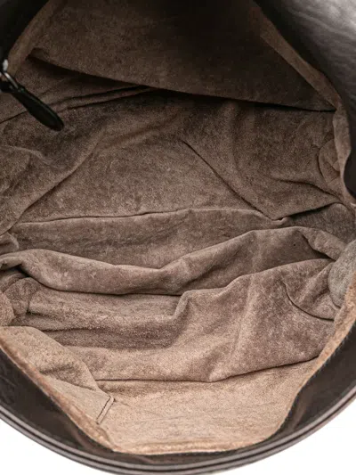 Pre-owned Bottega Veneta 2010 Intrecciato Trimmed Iridescent Calfskin Scarabee Crossbody Bag In Purple