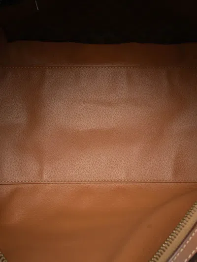 Pre-owned Celine 2012 Macadam Coated Canvas Boston Bag In Brown