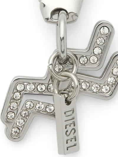 Diesel Aquarius Crystal Charm Keyring In Metallic