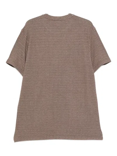 Giorgio Armani Mens Barley Fancy Crewneck Short-sleeve Jersey T-shirt In Brown