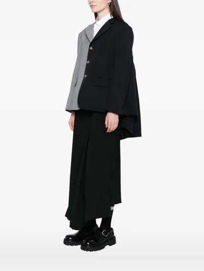 Comme Des Garçons Checked Jacket In Black