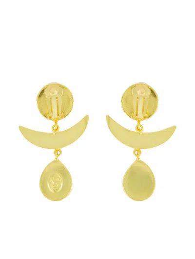 Sylvia Toledano Sunset Onyx-pearl Earrings In Gold