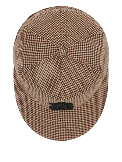 经典印花千鸟格纹图案棒球帽