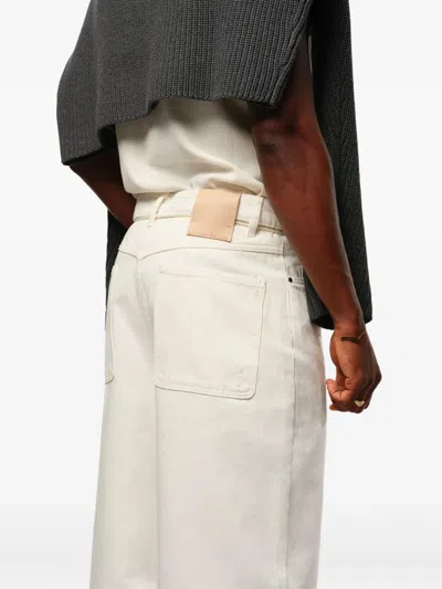 Aboutblank Felled-seam Wide-leg Jeans In White