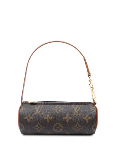 Pre-owned Louis Vuitton 1990-2010 Monogram Papillon Pochette Handbag In Brown