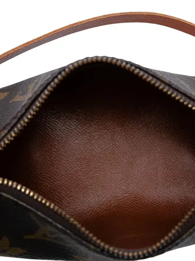 Pre-owned Louis Vuitton 1990-2010 Monogram Papillon Pochette Handbag In Brown