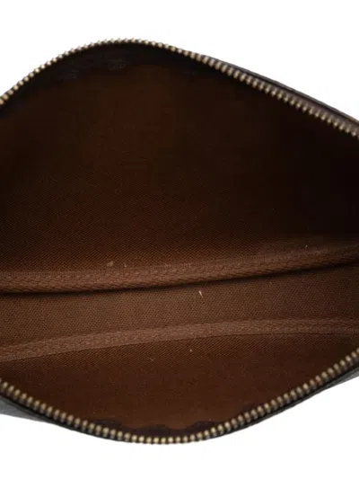 Pre-owned Louis Vuitton 2000 Monogram Pochette Accessoires Shoulder Bag In Brown