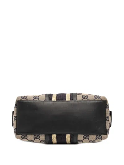 Pre-owned Gucci 2000-2015 Gg Canvas Web Pouch In Brown